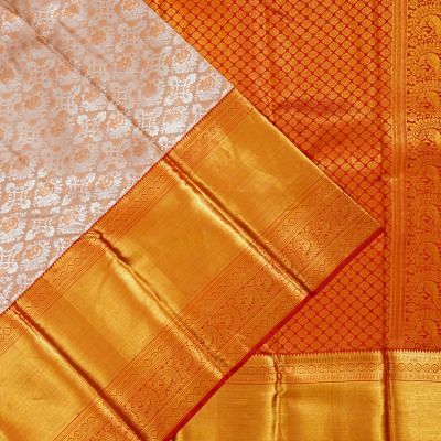 Kanchipuram Silk Brocade Snuff Saree