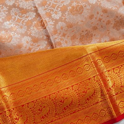 Kanchipuram Silk Brocade Snuff Saree