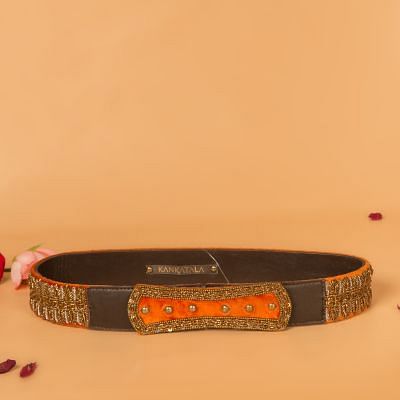 Zardosi Embroidery High Wasit Belt By Kankatala