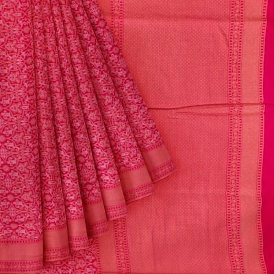 Banarasi Silk Jaal Pink Saree