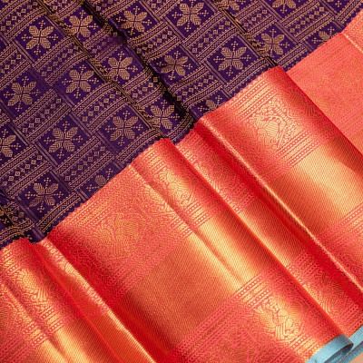 Kanchipuram Silk Brocade Violet Saree