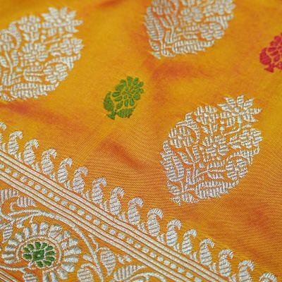 Banarasi Silk Butta Mustard Yellow Saree