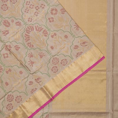 Uppada Silk Jamdani Cream Saree