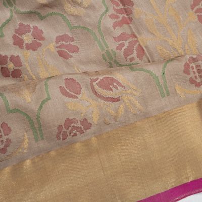 Uppada Silk Jamdani Cream Saree