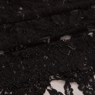Chantilly Lace Black Saree With Stone Work