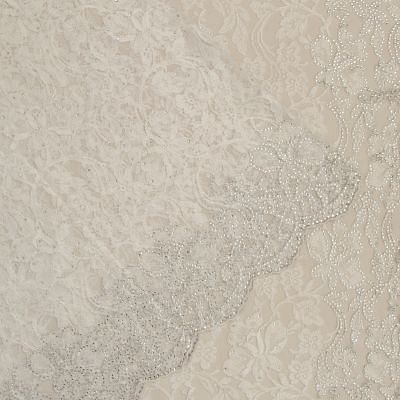 Chantilly Lace White Saree With Stone Work
