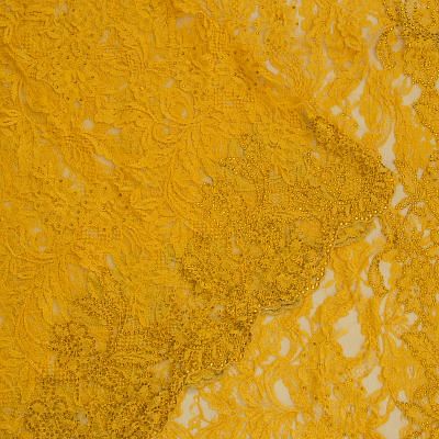 Chantilly Lace Yellow Saree With Stone Work