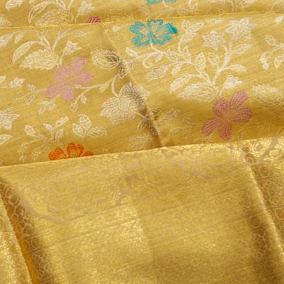 Kanchipuram Silk Tissue Brocade Gold Saree