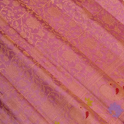 Kanchipuram Silk Brocade Bright Pink Saree