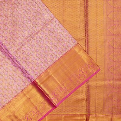 Kanchipuram Silk Tissue Brocade Pink Saree