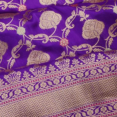 Banarasi Silk Jaal Violet Saree