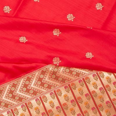 Banarasi Silk Kadwa Butta Red Saree