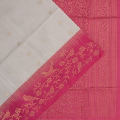 Coimbatore Soft Silk Butta White Saree