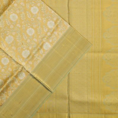 Kanchipuram Silk Tissue Brocade Gold Saree