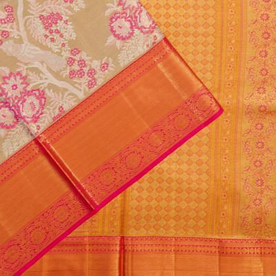 Kanchipuram Silk Tissue Brocade Gold Saree