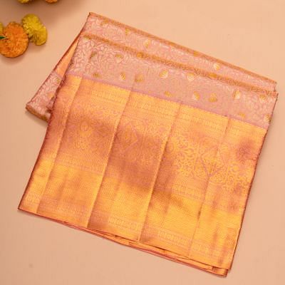 RED AND GOLD SILK KANCHIPURAM TISSUE SAREE - Binal Patel