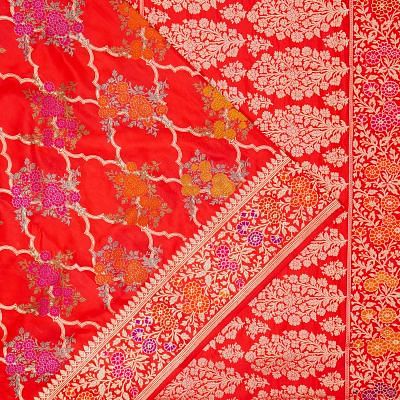 Banarasi Silk Meenakari Brocade Red Saree