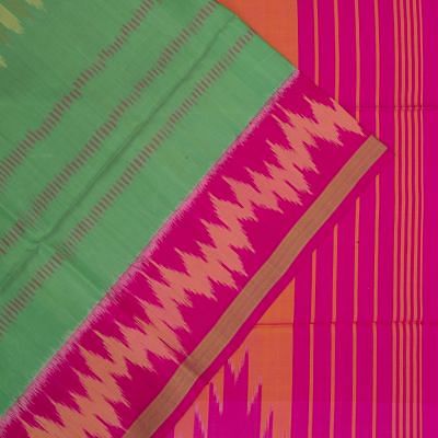 Coimbatore Soft Silk Ikat Green Saree