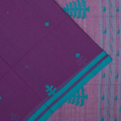 Bengal Cotton Butta Purple Saree