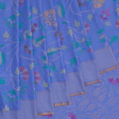 Banarasi Silk Jamdani Jaal Pastel Blue Saree