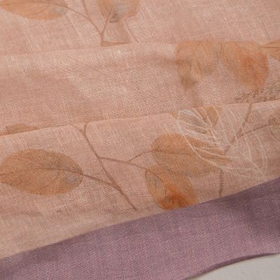 Linen Floral Printed Peach Saree