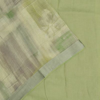 Tussar Printed Green Saree