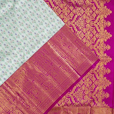 Kanchipuram Silk Brocade Sky Blue Saree