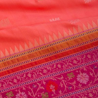 Banarasi Silk Butta Peach Saree