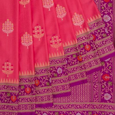 Banarasi Silk Butta Pink Saree