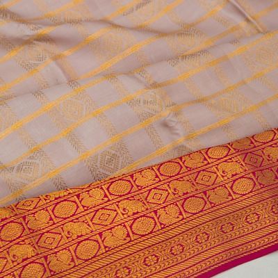 Taranga Kanchi Silk Checks And Butta Lilac Saree