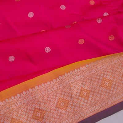 Gadwal Silk Butta Pink Saree