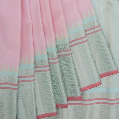 Gadwal Silk Butta Baby Pink Saree