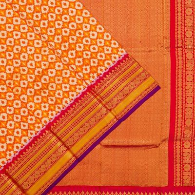 Kanchipuram Silk Ikat Orange Saree