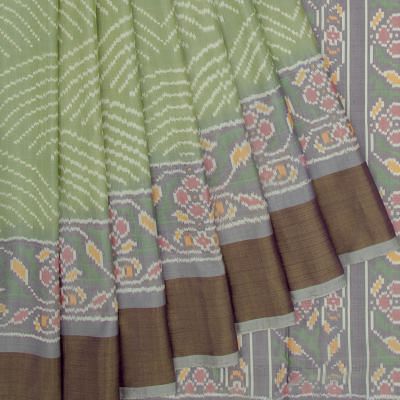 Pochampally Silk Ikat Pista Green Saree
