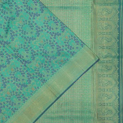 Kanchipuram Silk Brocade Sea Green Saree