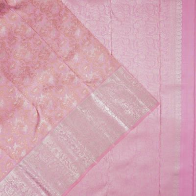 Kanchipuram Silk Brocade Pink Saree