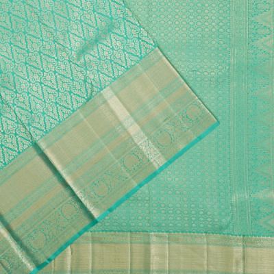 Kanchipuram Silk Brocade Sea Green Saree