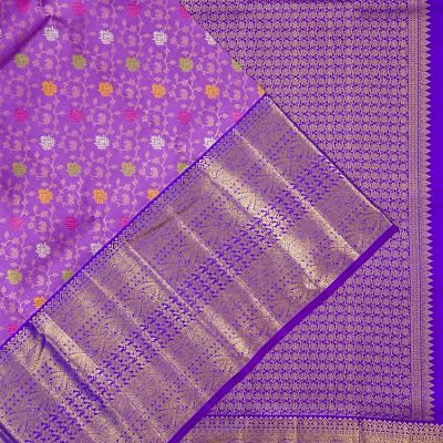 Kanchipuram Silk Brocade Violet Saree