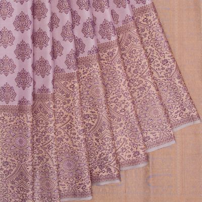 Kanchipuram Silk Brocade Lilac Saree