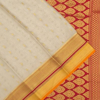 Buy Cream Color Zari Stone Work Banarasi Silk Saree Festive Wear Online at  Best Price | Cbazaar