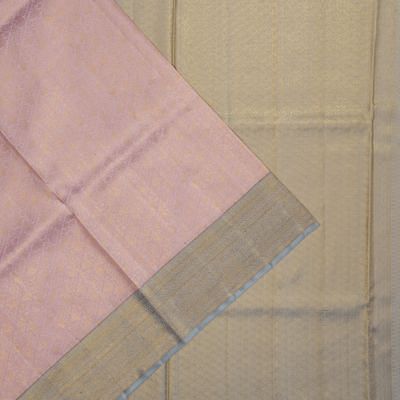 Kanchipuram Silk Brocade Baby Pink Saree