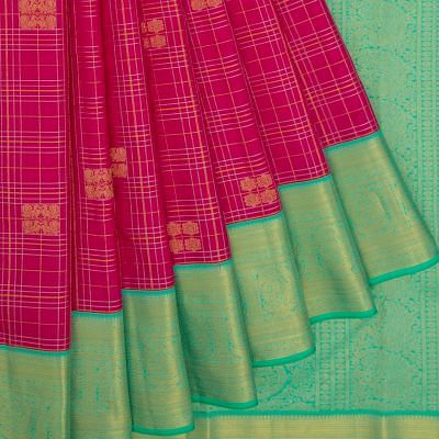 Taranga Kanchi Silk Checks And Butta Pink Saree