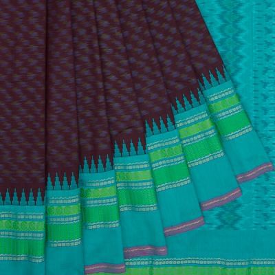 Kanchipuram Silk Ikat Choco Brown Saree