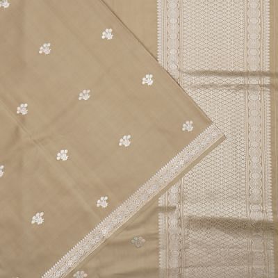 Banarasi Silk Butta Beige Saree