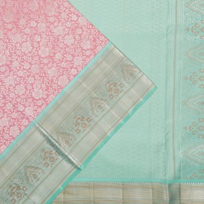 Kanchipuram Silk Brocade Pink Saree