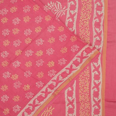 ALAMELU , ELEGANT HAND BLOCK PRINTED KERALA COTTON SAREE WITH GOLD ZAR –  www.soosi.co.in