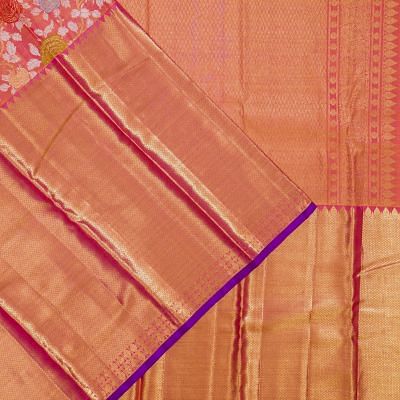 Kanchipuram Silk Brocade Pink Saree