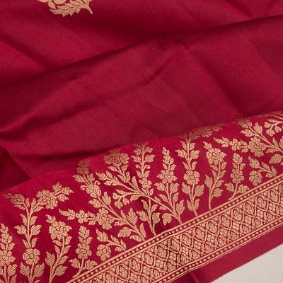 Banarasi Katan Silk Butta Maroon Saree