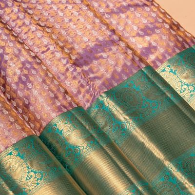 Kanchipuram Silk Tissue Brocade Lavender Saree