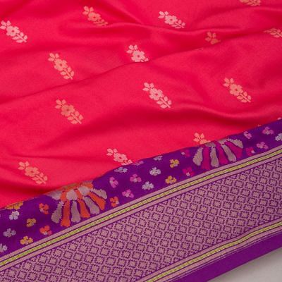 Banarasi Silk Butta Pinkish Red Saree